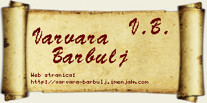 Varvara Barbulj vizit kartica